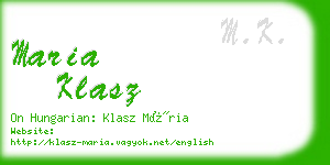 maria klasz business card